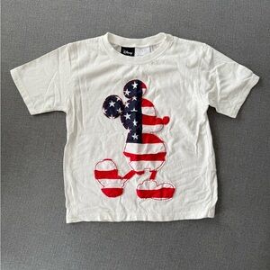Zara Disney Kids White Tee with American flag Mickey
